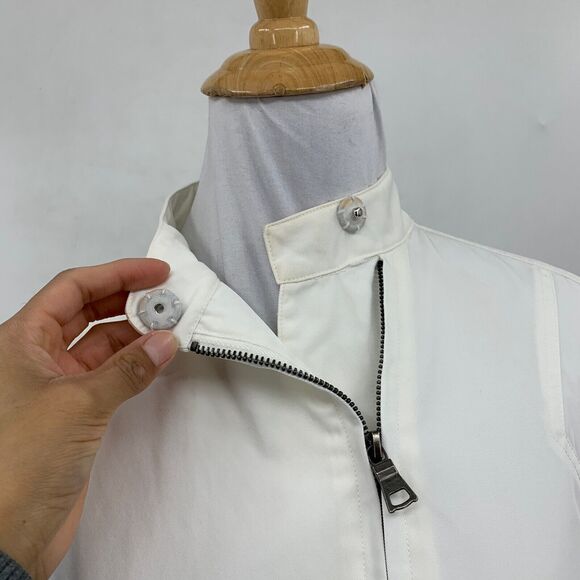 Jarbo Jacket Women 10/12 White Full Zip Snap Boxy Double Lined Structured Crop - Picture 3 of 15